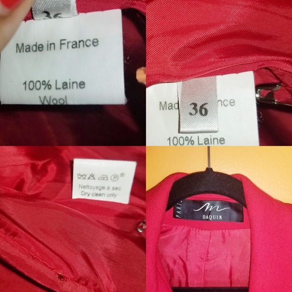 Vintage Red Street Jacket by M Daquin Paris Coat Size 36 - Picture 8 of 8